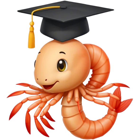 shrimp with phd hat emoji
