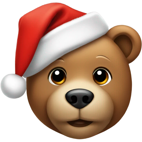 teddy bear wearing a christmas hat emoji