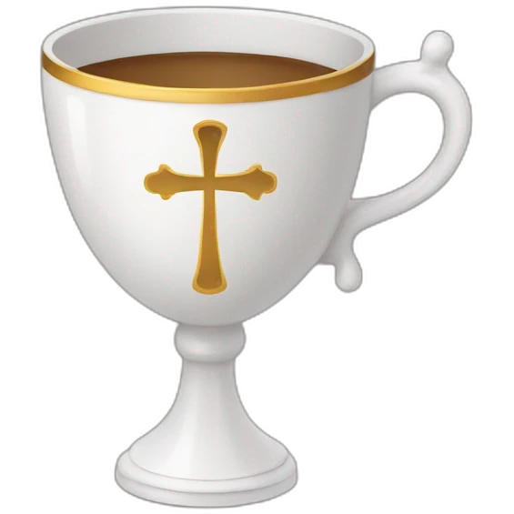 royal empty Christian cup for the winner with a cross emoji
