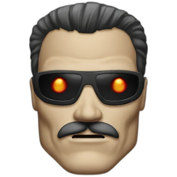 Terminator with mustache  emoji