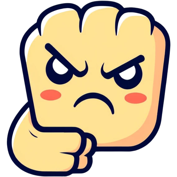 Thumbs down with a mad face emoji