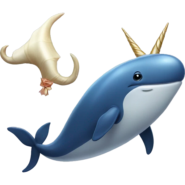 whale with unicorn horn emoji