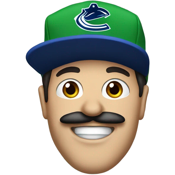 brunette vancouver Canucks fan with moustache  emoji