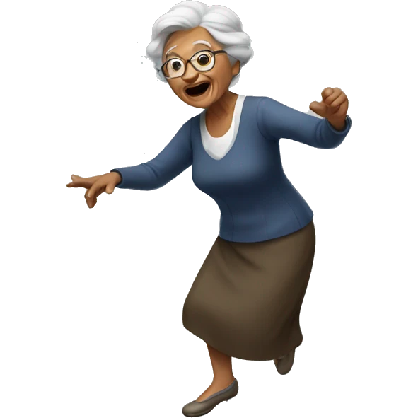 Old lady dancing emoji