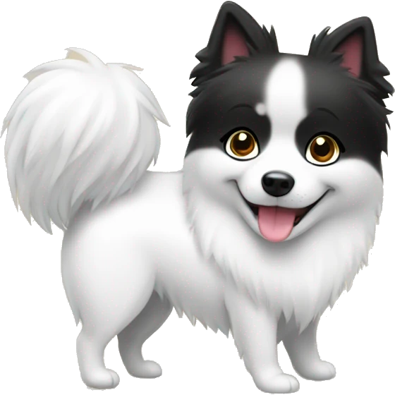 Japanese spitz dog hug black hair gril emoji