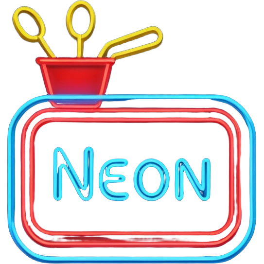 Neon restaurant sign emoji