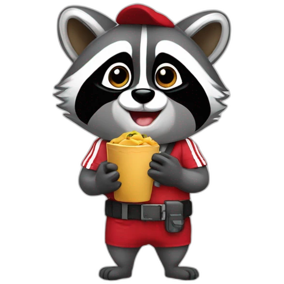 racoon cheff hungry with River Plate T-shirt emoji