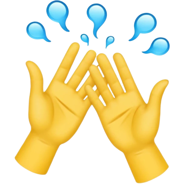 two hands making air quotes, yellow hands, simple emoji