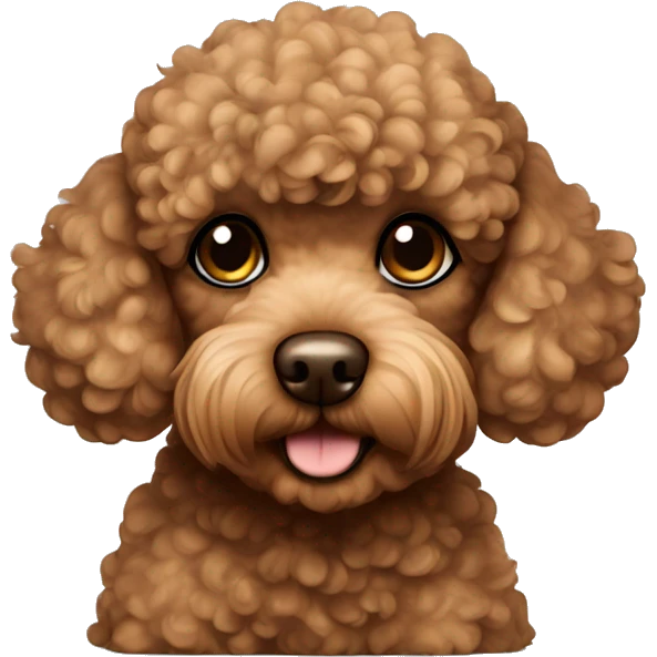 Brown toy poodle laying emoji