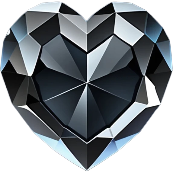 Crystals black heart 3D  emoji