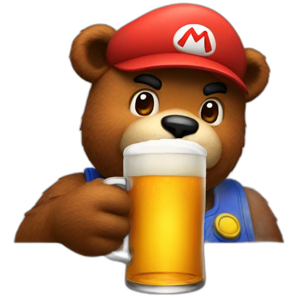 mario drinking bear  emoji