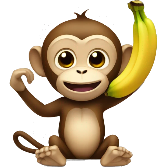 monkey with banana emoji