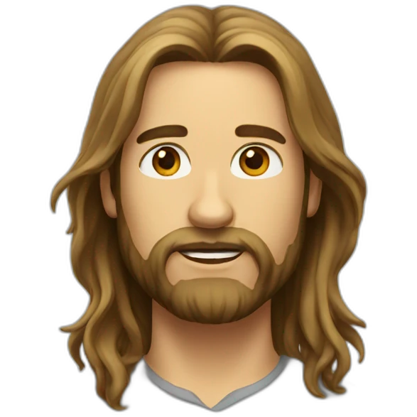 man long hair beard emoji