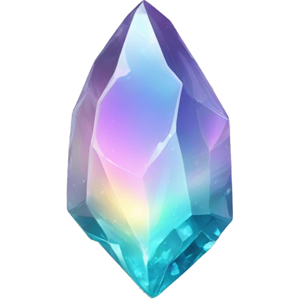 Sparkly glossy Pastel iridescent glass crystal fragment emoji