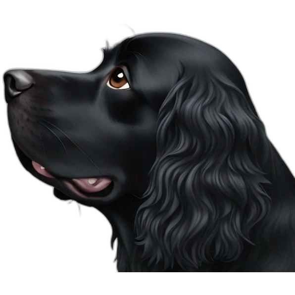 Black spaniel kiss emoji