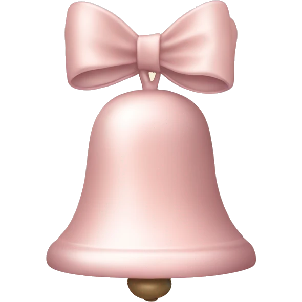 Pale blush pink bell with bow emoji