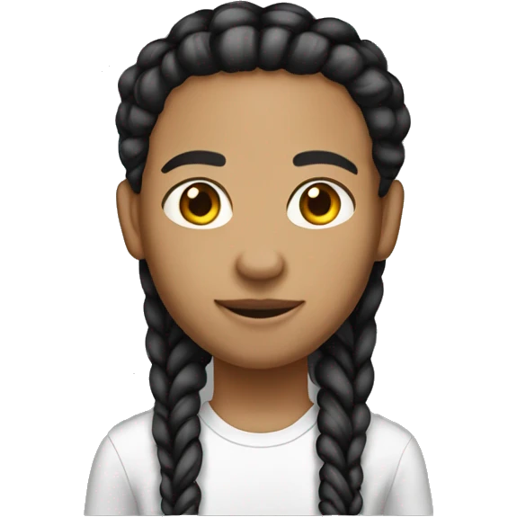  light skin tall skinny  with braids emoji