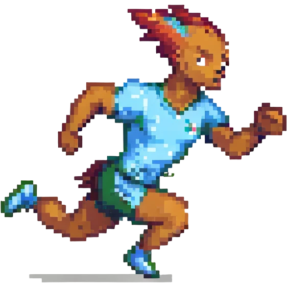 pixel art of a sprinter, dynamic pose, minimal background emoji