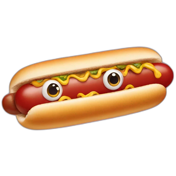 Hotdog with eyes emoji