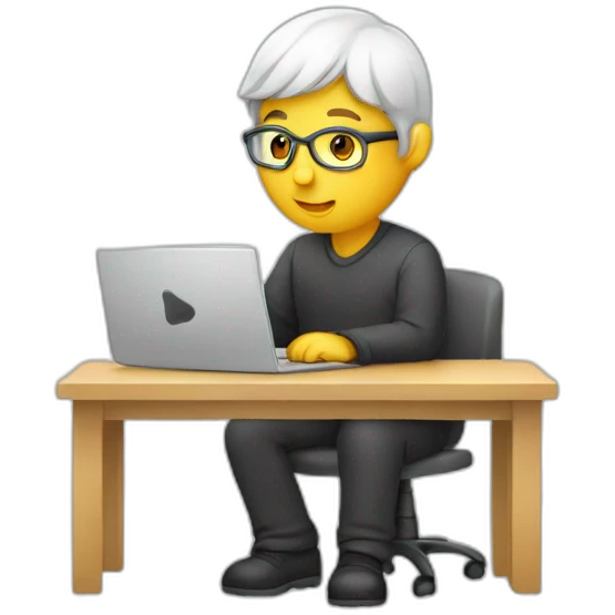 employee working on laptop emoji