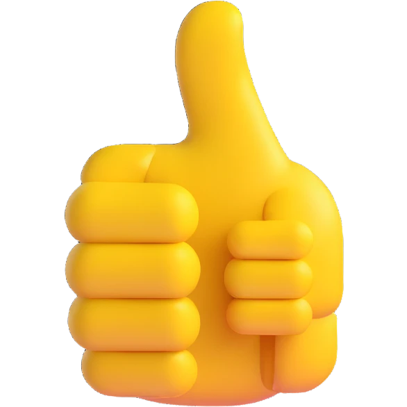 A thumbs up emoji. emoji