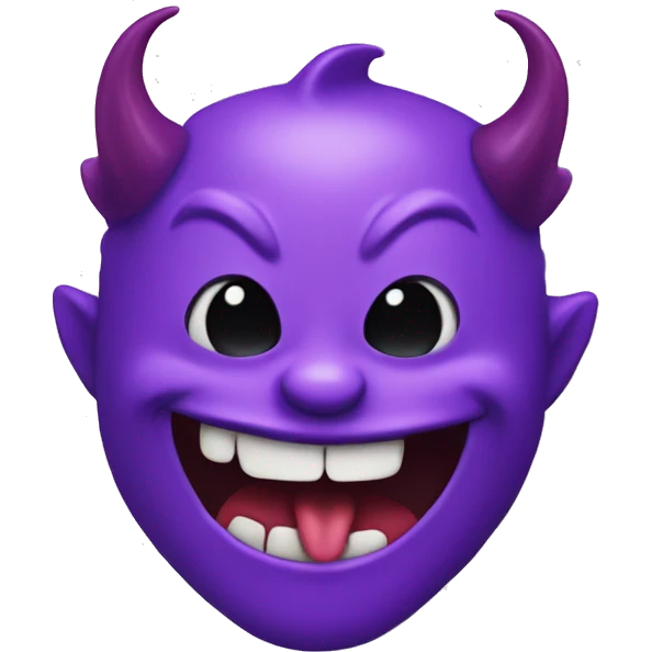 purple devil emoji with tongue out emoji