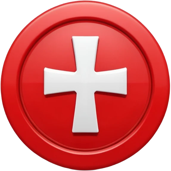 Red circular cross icon, white X symbol in center, glossy 3D button style, smooth surface, soft shadow, minimal design, centered composition, high resolution emoji