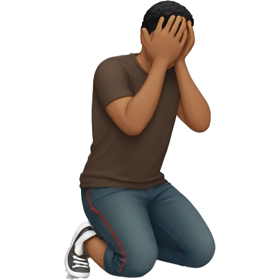 Kneeling heartbroken man Hispanic emoji