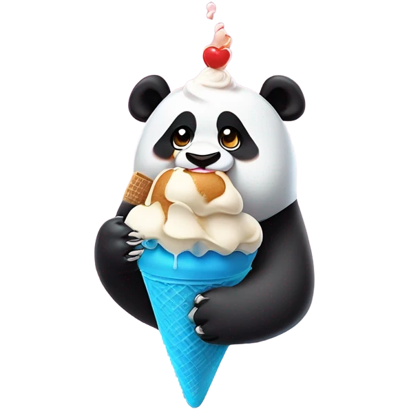 Panda eating ice cream emoji