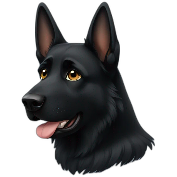 Black German shepherd with tears  emoji