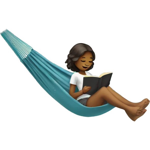 girl reading in a hammock  emoji