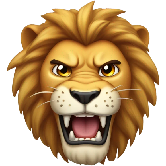 Aggressive lion emoji