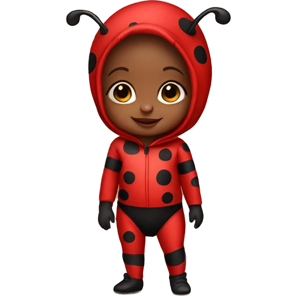 girl baby in a ladybug costume emoji