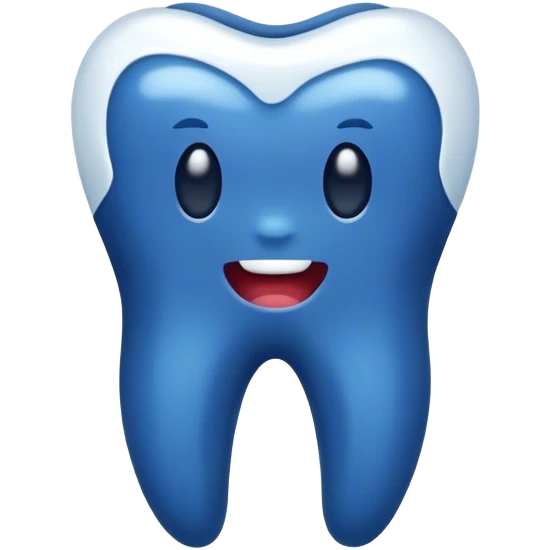 Dark blue human tooth emoji