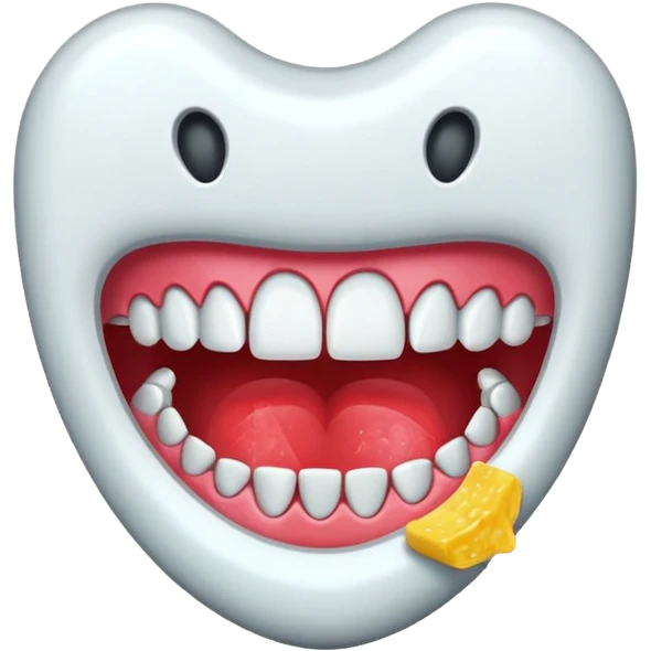 Chewed gum with a broken tooth embedded inside. emoji