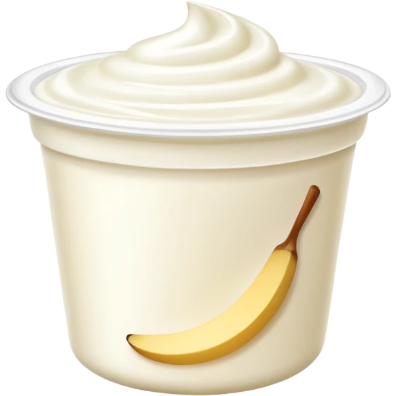 sealed yogurt cup with creamy surface hint. emoji