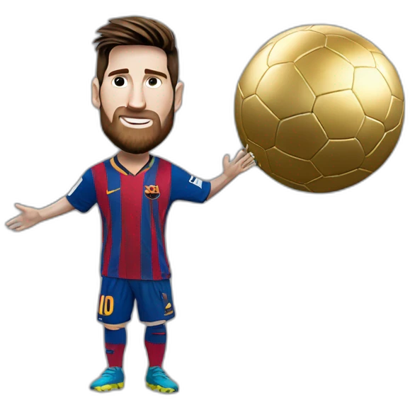 Messi avec le ballon d’or emoji