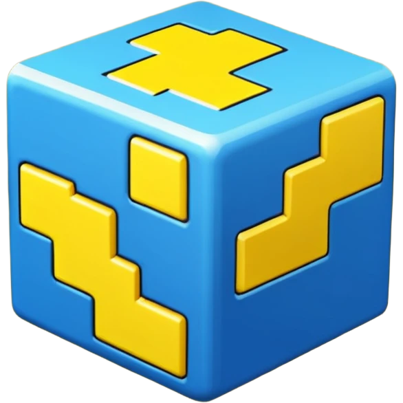 A basic geometry dash cube with default colors with no background emoji
