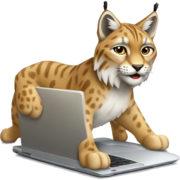 A lynx with a laptop emoji