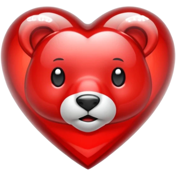 Oso de cristal con un corazón rojo emoji