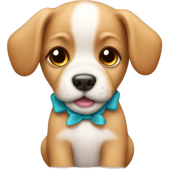 puppy with a bow emoji