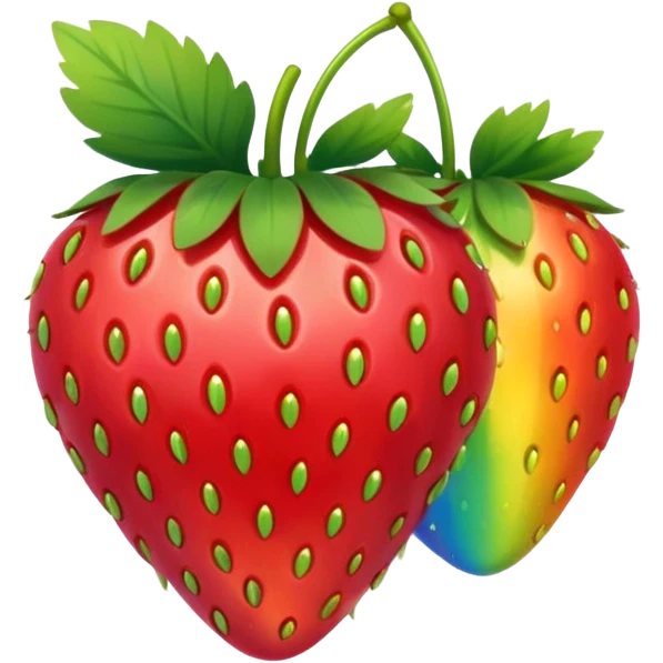 a rainbow with strawberries emoji