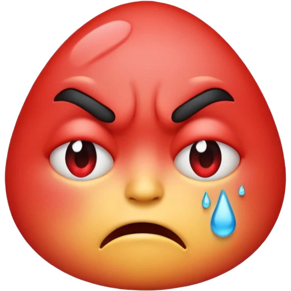Angry emoji crying and puffing emoji