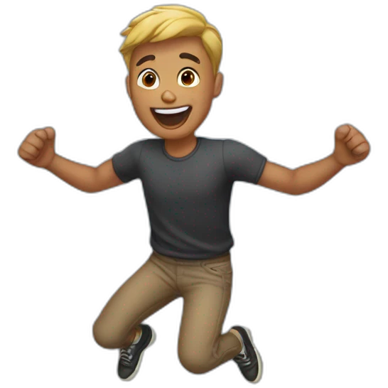 Gay guy jumping emoji