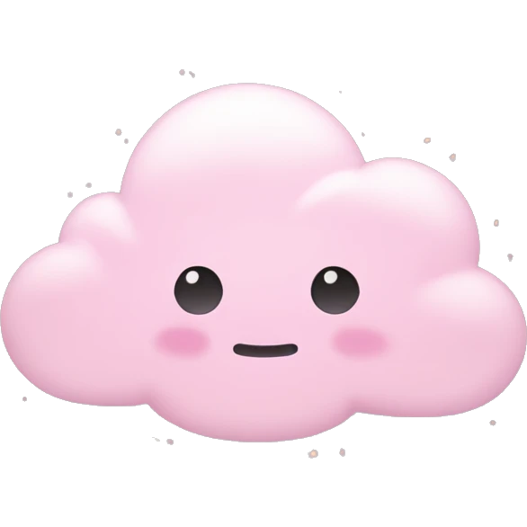Cloud Emoji "A fluffy pastel pink cloud floating softly, with tiny glitter particles and a subtle glowing outline." emoji
