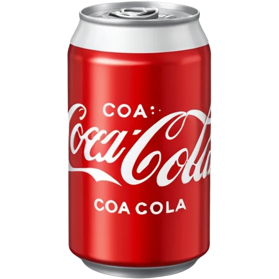 Draw a classic Coaa-Cola can with red label & white script logo. emoji