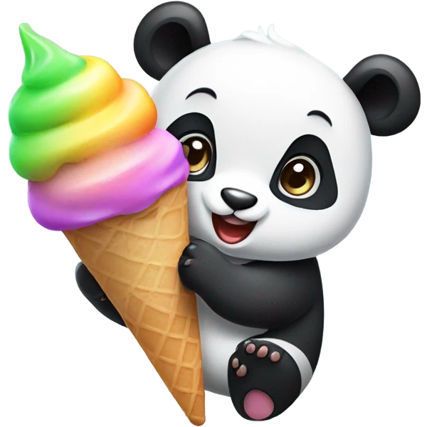 Panda eating ice cream emoji