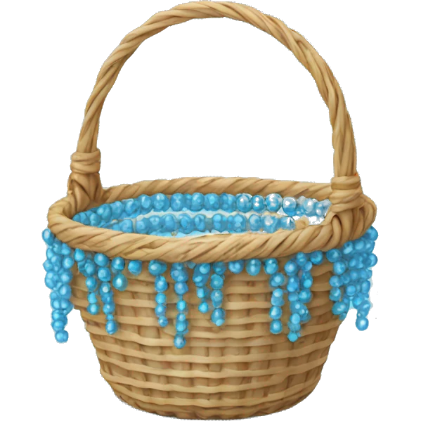 Sky Blue Basket with Beads emoji