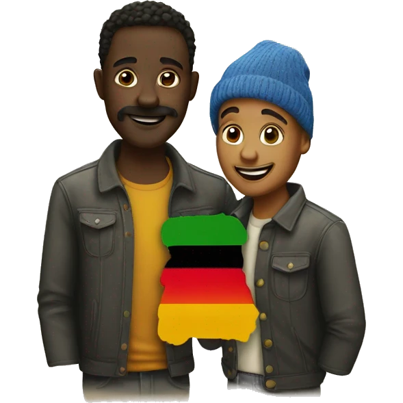 african and german gay couple emoji