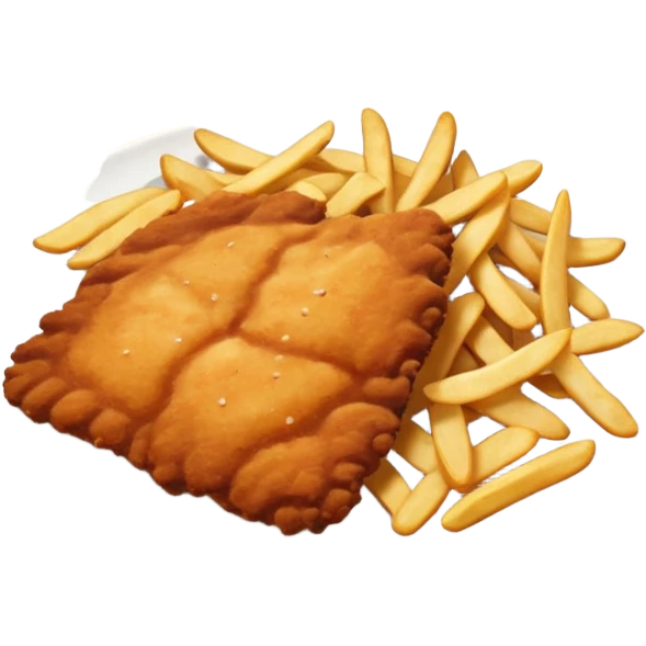 Schnitzel and chips emoji